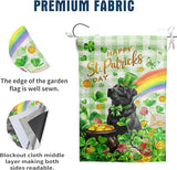 Black Lab St Patricks Day Garden Flag Labrador Dog St Patrick's Day Yard Flags for Outside 12x18 Double Sided Buffalo Plaid Shamrock Flag Small Outdoor Rainbow St Patrick's Decor