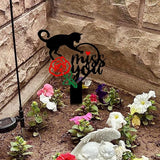 Oooct Cat Memorial Stake, Metal Grave Marker, Pets Headstone Sign, Remembrance Gift for Cat Lovers, Black