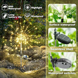 Anordsem Solar Garden Lights Outdoor: Bendable Copper Wire with 120 LED Firework Beads - Warm Waterproof DIY Starburst Decoration for Yard Pathway Patio - Gifts for Women Mom Homeowners