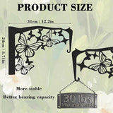 Black Metal Butterfly Plant Wall Hanger Hook for Outdoor Indoor, Hanger Bracket for Blasket Pot Staghorn Fern Bird Feeder Wind Chime, Butterfly Decor for Wall Window Patio Porch Garden Home