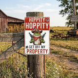 Frog Decor Funny Yard Sign Hippity Hoppity Get Off My Property Outdoor No Trespassing Warning Signs for Door Yard 8x12 Inch