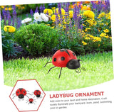 Holibanna 3pcs Iron Art Ladybug Decorations Realistic Outdoor Garden Decor Red Ladybug Adornments for Lawns Patios and Gardens Extra Small Small Medium