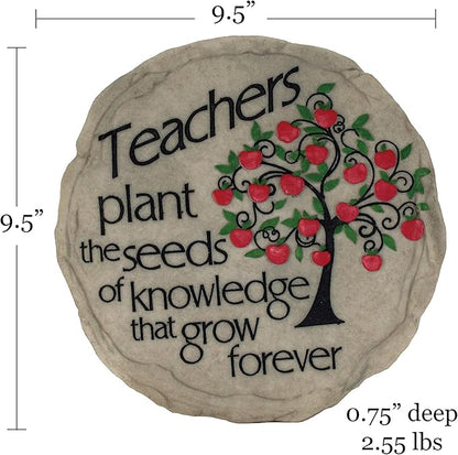 Spoontiques - Garden Décor - Teacher Stepping Stone - Decorative Stone for Garden