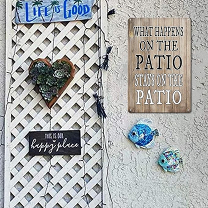 Funny Metal Tin Sign Patio Porch Signs Patio Decorations Outdoor Clearance Backyard Bar Pool Wall Decor