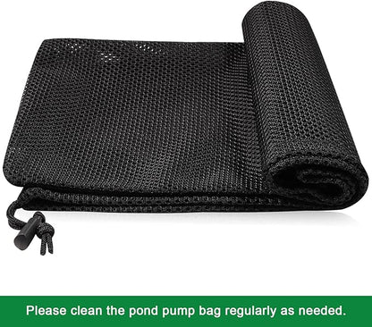 12.2"x 15.9" Large Pump Barrier Bag, Pond Pump Filter Bag, Black Media Bag Large Pump Nylon Mesh Bag for Pond Swimming Pool Filters(Black) (12.2"x 15.9")