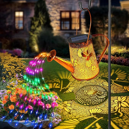 Solar Watering Can Lights, Hummingbird Gifts for Mothers Day Women Mom Grandma Birthday, Waterproof Outdoor Multicolor Garden Decor Large Hanging Solar Lanterns Garden Light for Patio Porch Pathway