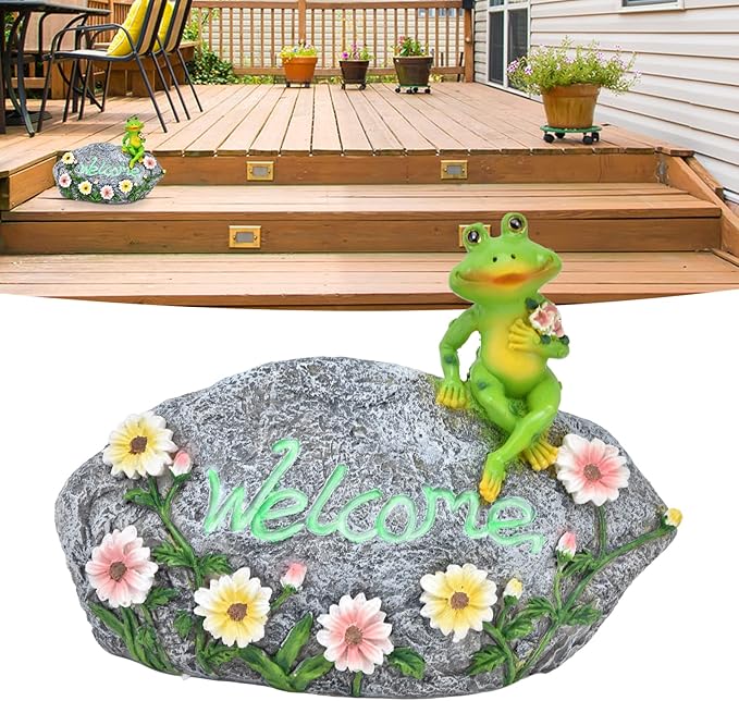 Garden Animal Sculpture | Sturdy Weather - Proof Composite Animal Ornament for Outdoor/Indoor Decor | Welcome to My Garden Statue for Yard, Patio & Living Room
