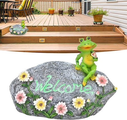 Garden Animal Sculpture | Sturdy Weather - Proof Composite Animal Ornament for Outdoor/Indoor Decor | Welcome to My Garden Statue for Yard, Patio & Living Room