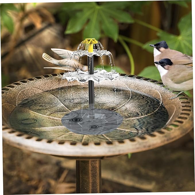 Solar Fountain 2-Tier 2.5W Solar Water Fountain DIY Decorative Pump with Tray and 300cm Cable Water Pump for Bird Bath Garden Pond Pool
