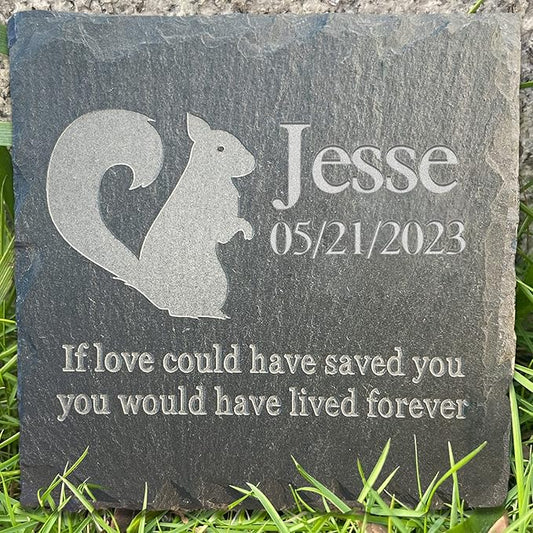 Personalized Squirrel Memorial Stone, Custom Squirrel Sympathy Gift Memorial Loss Gifts Personalized Pet Gravestone Squirrel Garden Stone Squirrel Tombstone - Squirrel