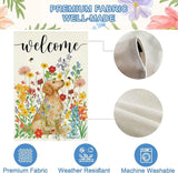 Baccessor Spring Summer Dog Garden Flag 12.5x18 Inch Double Sided Burlap,Floral Flowers Flag Farmhouse Holiday Front Yard Lawn Outdoor Outside Decoration