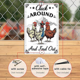 Putuo Decor Funny Chicken Sign Cluck Around And Find Out Metal Tin Sign Funny Wall Decor For Farmhouse Chicken Coop For Garden Decor Vintage Metal Tin Sign Plaque Outdoor Decor 12x8 Inch