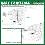 Waterfall Pool Fountain LONGRUNNEW 304 Stainless Steel 23.6" Rectangular Waterfall Spillway, Water Fall Fountain with Pipe Connector for Garden Outdoor, Swimming Pools, Fountains, Pond and Spa