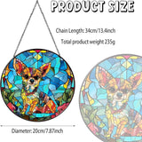 Chihuahua Stained Glass Window Hanging Chihuahua Sun Catcher Decor Dog Lover Gifts for Women Suncatchers for Garden Home Windows Hanging Decoration, 7.87inch