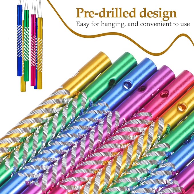 Toddmomy 150 Pcs Aluminum Wind Chime Tubes for Crafts, 3.14" Metal Replacement Parts for DIY Garden Patio Hanging & Chime Repair Kit (Assorted Color)