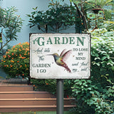 Bnesi Garden Signs for Outside Rustic Garden Home Outdoor Sign Decor Gift for Mothers Day, Grandmas Humming Bird Outside Sign Decoration Welcome Sign Patio Signs and Decor Outdoor (Green, Plant)