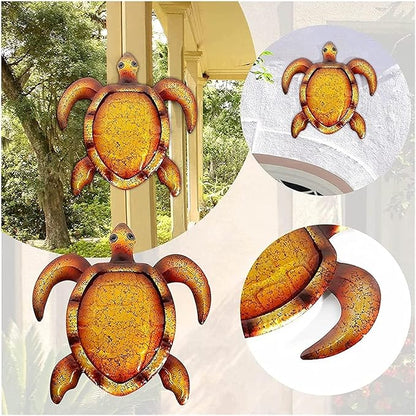 Sculpture Tabletop Metal Turtle Wall Decor Bathroom Glass Art Iron Sculpture Outdoor Blue Hanging Bedroom Patio Porch Or Fence