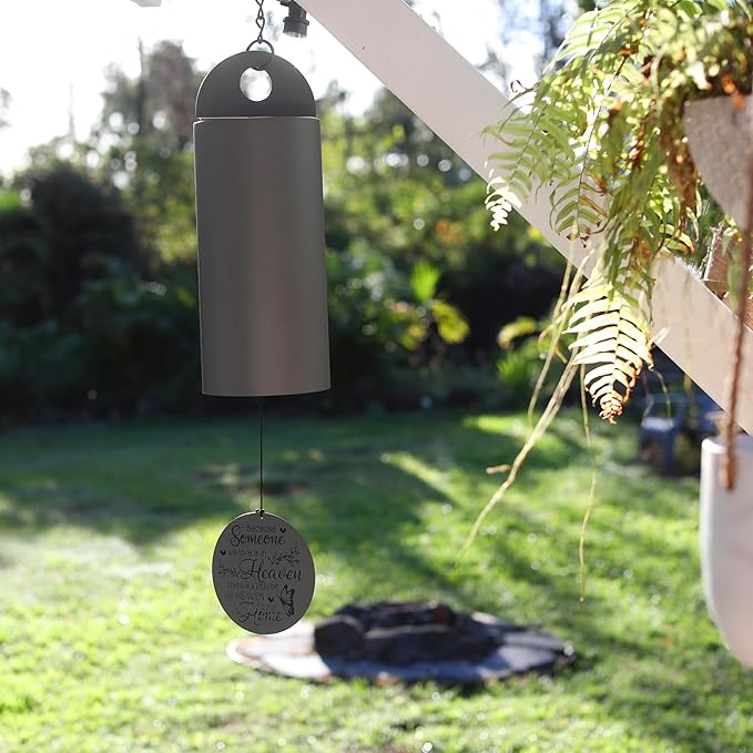 36" Extra-Large Serenity Bell Parameter Unique Serenity Bell with Deep Resonance Metal Cylinder Wind Chimes Outdoor Windbell Deep Tone Garden Decor Sympathy Gift Home Decoration