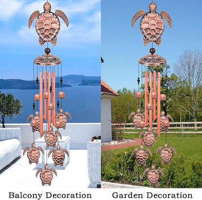 Solawindchime Outdoor Sea Turtle Wind Chimes, Turtle Memorial Wind Chimes, Gift Wind Chime, Sea Turtle Wind Bell, Gifts for Women, for Home, Garden, Indoor, Outdoor Decoration, Garden Wind Chime