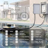 Pond Fountain Aerator Lights, RGB LED Color-Changing Aerator Floating Fountain Light, AC 120V, 100ft Cable with Controller, APP & Remote Control, IP68 Waterproof, Compatible with Most Pond Aerators