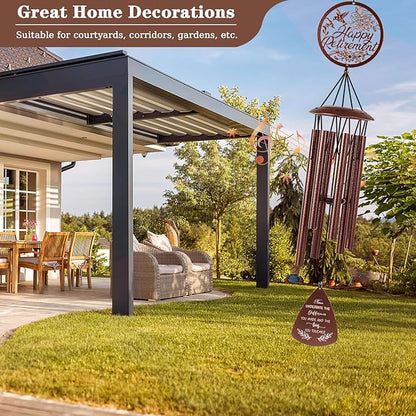 Retirement Gift for Woman, Happy Retirement Gifts for Women Men Teacher Coworkers Colleague Friends, 37" Hummingbird Retirement Wind Chimes Decoration