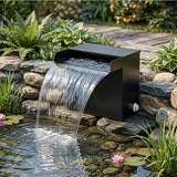 Pond Waterfall Spillway Kit with 800 GPH Pump, 5-Layer Filtration system, 9.8FT Oxford Hose, Complete Pond Kit for Outdoor Ponds, Koi Pond Waterfall Kit, Fountain Feature (12"L x 10.4"W x 12.5"H)