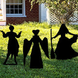 Witch Halloween Decorations Outdoor Hocus Pocus Garden Metal Stakes Decor, Halloween Silhouette Party Yard Signs with Stakes,Trick or Treat Party Supplies for Kids Home Party