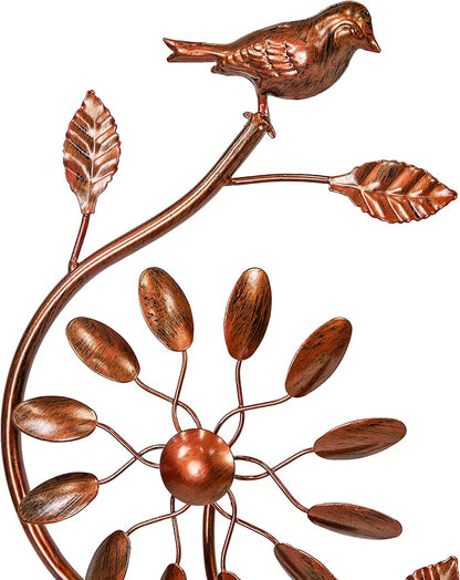 Sunnydaze Twirling Twigs Large Wind Spinners Outdoor for Garden - Spinner Yard Art with 2-Point Step-in Stake - 48" H