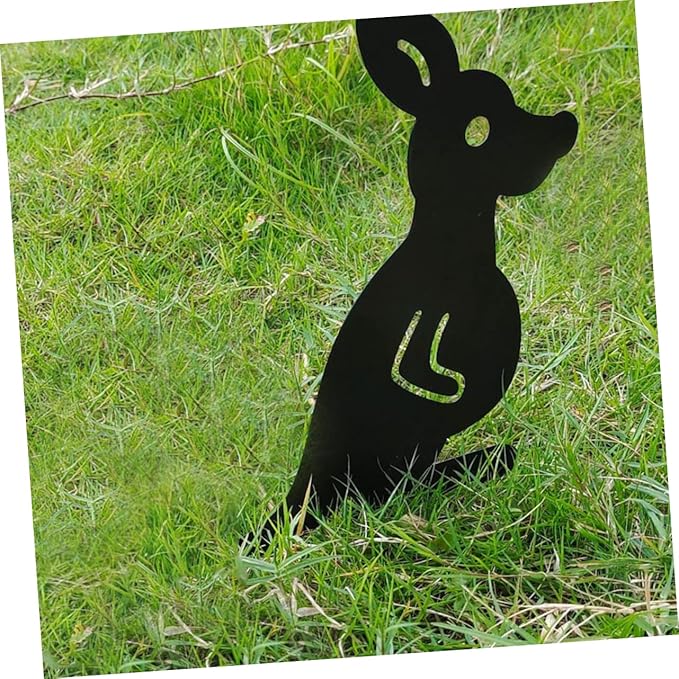 SUPVOX Hollow Kangaroo Yard Art Decor Large Outdoor Statue for Garden Iron Material