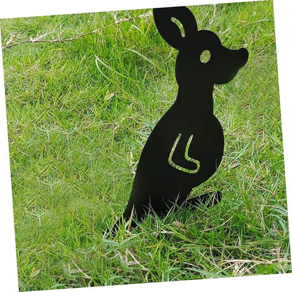 SUPVOX Hollow Kangaroo Yard Art Decor Large Outdoor Statue for Garden Iron Material