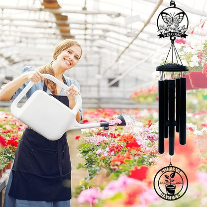 Personalized Wind Chime with Welcome Garden Sign, Custom Wind Chime for Mom Grandma