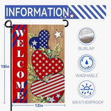 4th of july Garden Flag Patriotic Welcome Garden Flags for Outside American Independece Yard Flags 12 * 18 inch Double Sided Burlap Yard Decoration