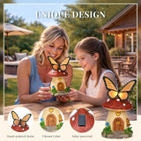 GIGALUMI Fairy Garden Houses Mushroom 9.3",Garden Statues,Fairy Houses for Outside,Fairy Garden Accessories, Butterfly House, Mushroom Decor for Yard, Patio and Birthday Gifts for Mom Women
