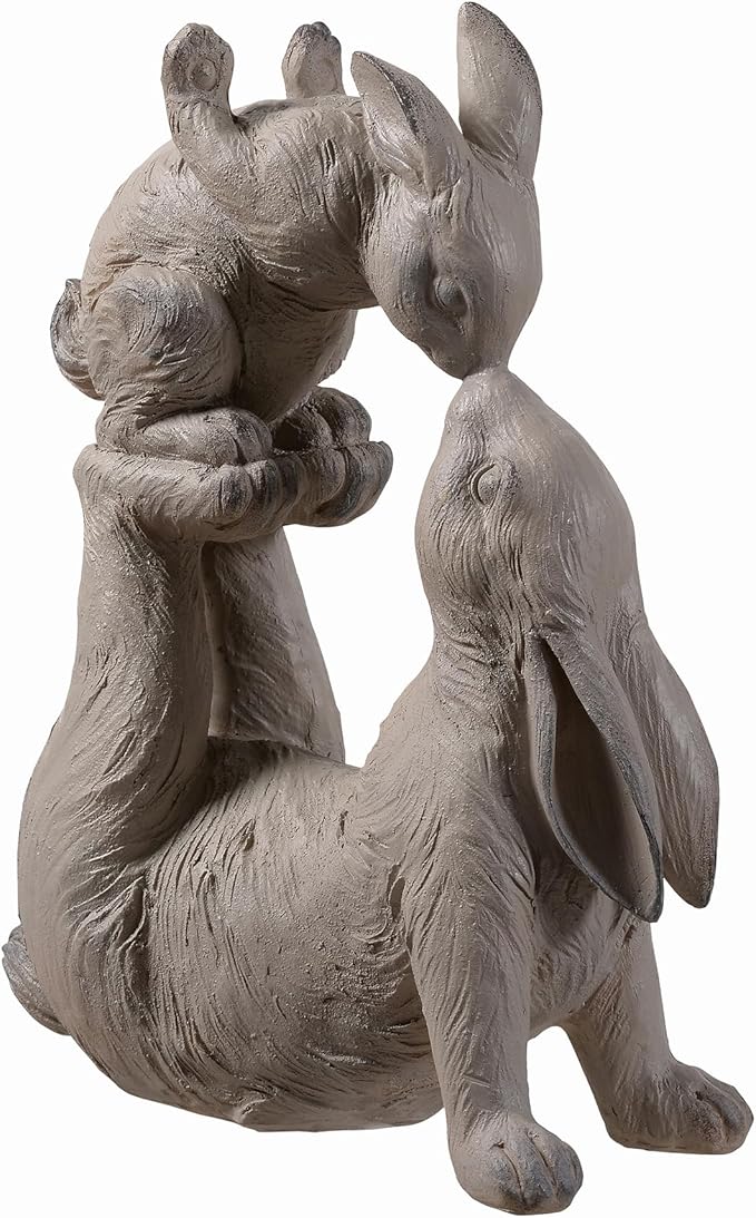 Hi-Line Gift Ltd. Mom & Baby Rabbits Garden Statue Bunny Yard Decor