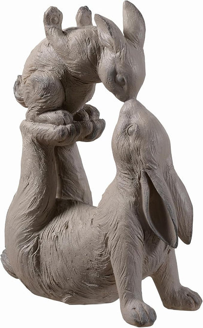 Hi-Line Gift Ltd. Mom & Baby Rabbits Garden Statue Bunny Yard Decor