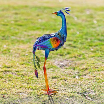 Metal Peacock Garden Decor Outdoor Statue, Peacock Yard Art Sculptures Outside Decoration for Home Patio Lawn Backyard, Gift for Women Moms Grandma