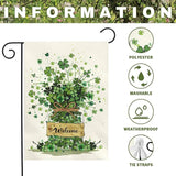 Spring Garden Flag 12x18 Inch Welcome Clover Design Double Sided Outdoor Yard Flags Seasonal Porch Patio Lawn Farmhouse House Banner Decorations for St Patricks Day and Everyday Home Décor