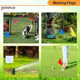 80Pack Red&White&Pink&Yellow Marking Flags, JIZHGRAD 15x4x5 Inch Marker Flags Use for Yard & Lawn, Boundary & Dog Training, Survey & Landscape, Sprinkler & Surveyor, Garden & Construction, High Visibility, Sturdy, Versatile, UV & Weather Resistant