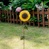 Metal Sunflower Garden Stakes Flower Yard Art Planter Stake Party Lawn Pathway Walkway Patio Decor Yard Sign Indoor Outdoor Decoration (22.5"+39"+48")
