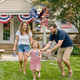 American Eagle Wind Spinner - 3D Flag Pattern Wind Spinners Outdoor Stainless Steel Kinetic Art Spinning Decor 12 Inch 250 Anniversary Hanging Ornaments for Patio Lawn Garden Yard Balcony