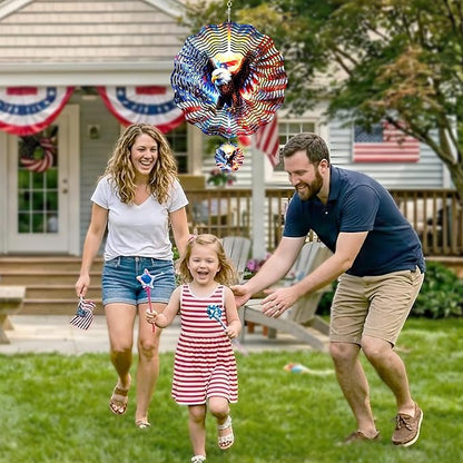 American Eagle Wind Spinner - 3D Flag Pattern Wind Spinners Outdoor Stainless Steel Kinetic Art Spinning Decor 12 Inch 250 Anniversary Hanging Ornaments for Patio Lawn Garden Yard Balcony