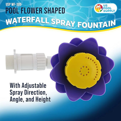 U.S. Pool Supply Swimming Pool Flower Shaped Waterfall Spray Fountain - Adjustable Sprinkle Distance, Pool Spray Aerator Cools Water Temperature - In-Ground, Above-Ground Pools, Ponds, Fun Decoration