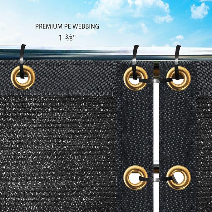 Houssity Black 3' x 25' Balcony Deck Fence Privacy Screen Cover Panel Shade Cloth Fabric for Chain Link Fence Patio Pool Railing Driveway Walkway Porch Playground Dog Kennel Residence Commercial Use