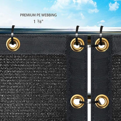 Houssity Black 3' x 99' Balcony Deck Fence Privacy Screen Cover Panel Shade Cloth Fabric for Chain Link Fence Patio Pool Railing Driveway Walkway Porch Playground Dog Kennel Residence Commercial Use