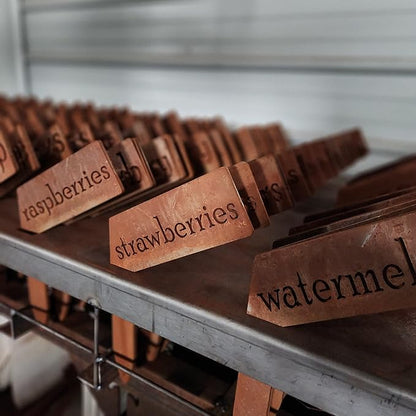 Planter Size Small Metal Garden Plant Vegetable Flower or Herb Markers 13.5 Inches Tall (blackberries, Naturally Rusted)