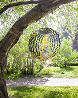 Gnomes Black Wind Spinners Outdoor Inoor,Decorative Hanging Sunflower Ornaments for Yard Patio Garden,Yellow Sunflower Floral Bee Summer Spring Stainless Steel Metal Wind Sculpture Suspension Trim,12"