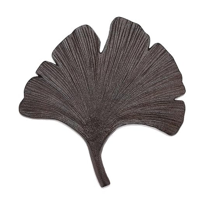 BRASSTAR Cast Iron Ginkgo Leaf Shape Modeling Stepping Stone Garden Lawn Flower Bed Outdoor Farmland Decor TQGJPT827