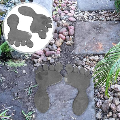 Cast Iron Footprint Stepping Stones Garden Walkway Decor Metal Yard Ornaments Outdoor Path Markers Rustic Patio Trail Mats for Lawn Landscaping