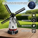 Solar Windmill Light Outdoor, Waterproof Garden Decoration with Auto Dusk to Dawn Sensor, Solar Powered Lantern for Yard, Patio, Park, Villa, and Residential Areas (White)