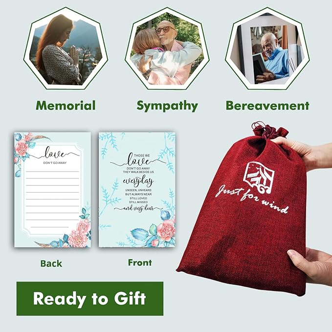 Sympathy Memorial Wind Chimes for Outside Loss of Loved One, Sympathy Gift Baskets Windchimes Outdoors in Memory of A Loved One, Grief Funeral Bereavement Memorial Gifts for Loss of Father Mother, 32"